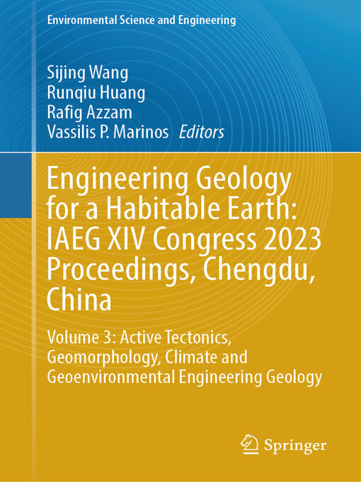 Title details for Engineering Geology for a Habitable Earth by Sijing Wang - Available